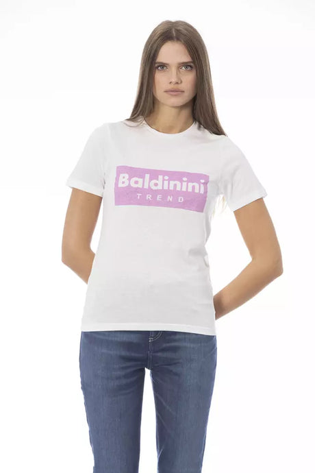 Baldinini Trend Hvid Bomulds T-shirt