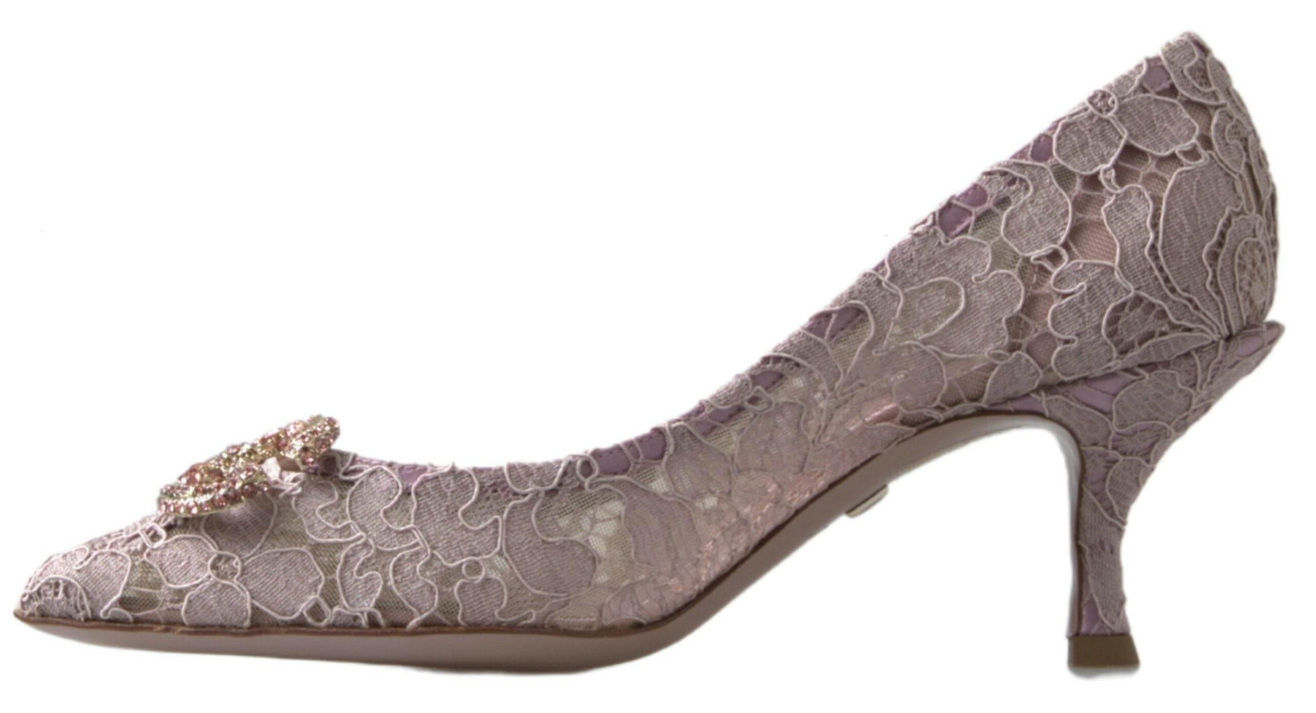 Dolce & Gabbana Elegant Pink Crystal Embellished Heels - Hilstor