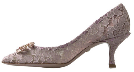 Dolce & Gabbana Elegant Pink Crystal Embellished Heels - Hilstor