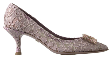 Dolce & Gabbana Elegant Pink Crystal Embellished Heels - Hilstor