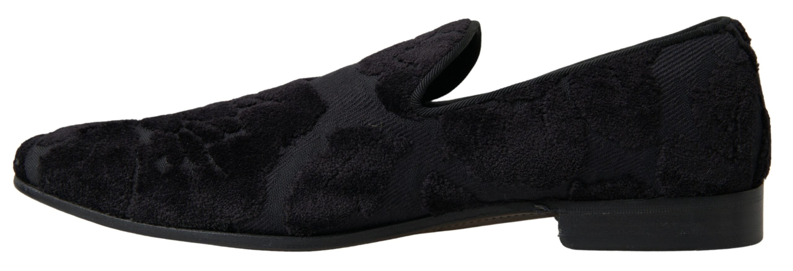 Dolce &amp; Gabbana Sorte Brokade Loafers Formelle Sko