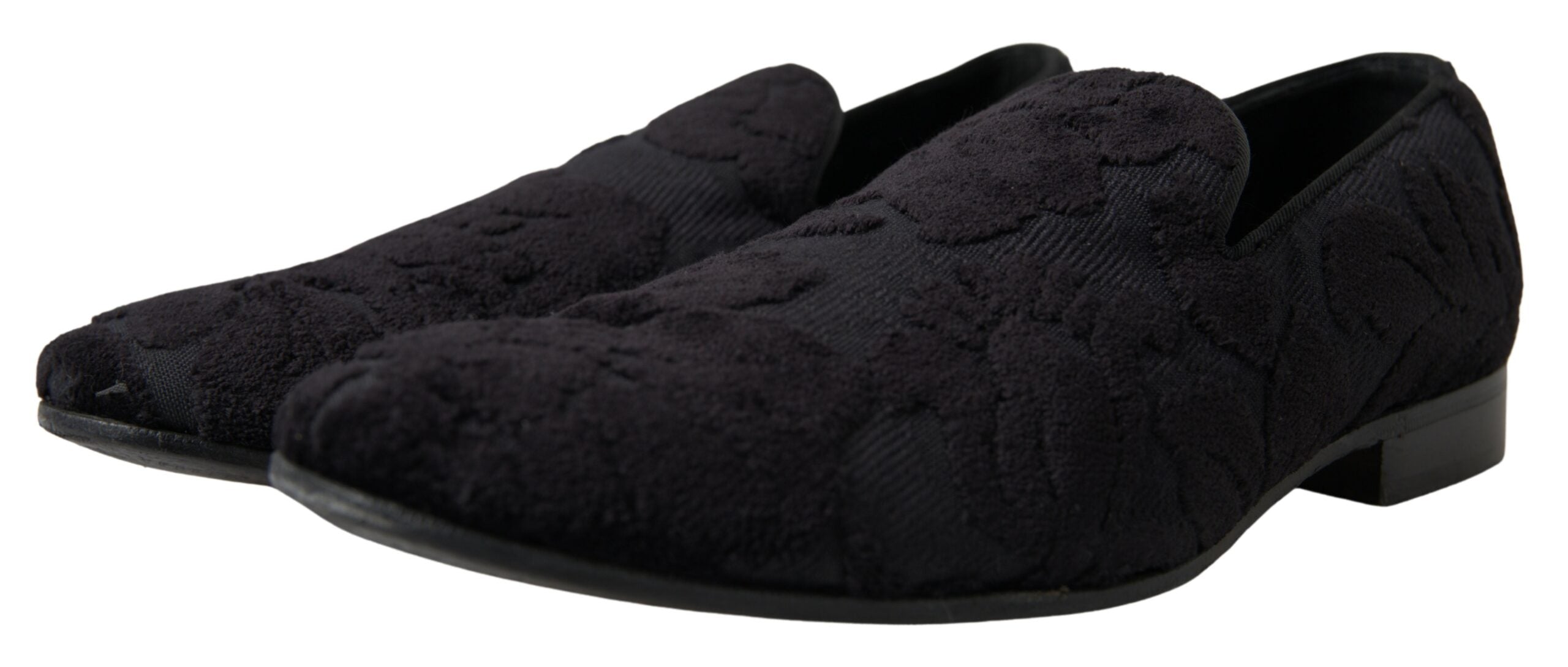 Dolce &amp; Gabbana Sorte Brokade Loafers Formelle Sko