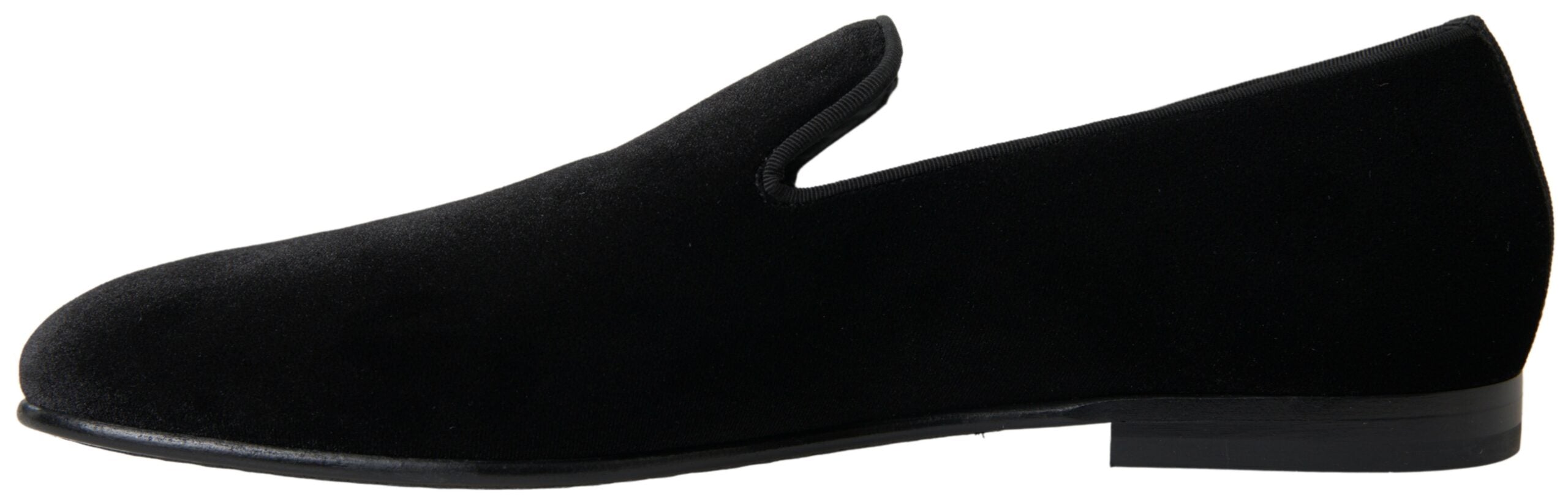 Dolce & Gabbana Elegant Velvet Black Loafers til mænd