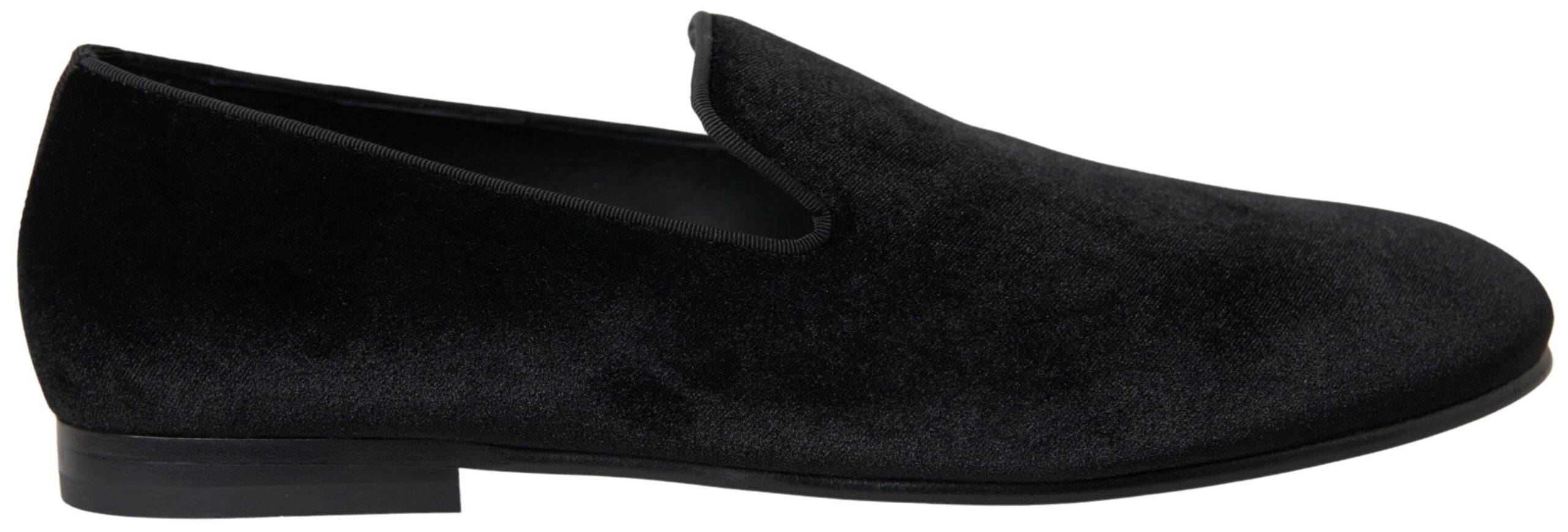 Dolce & Gabbana Elegant Velvet Black Loafers til mænd