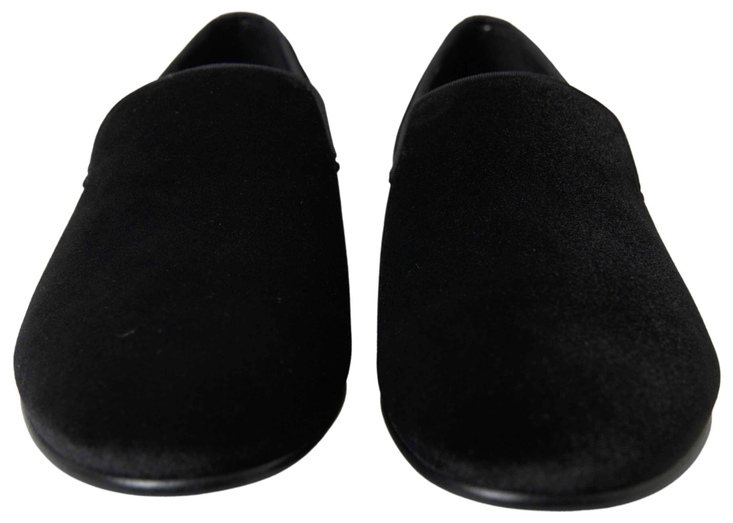 Dolce & Gabbana Elegant Velvet Black Loafers til mænd