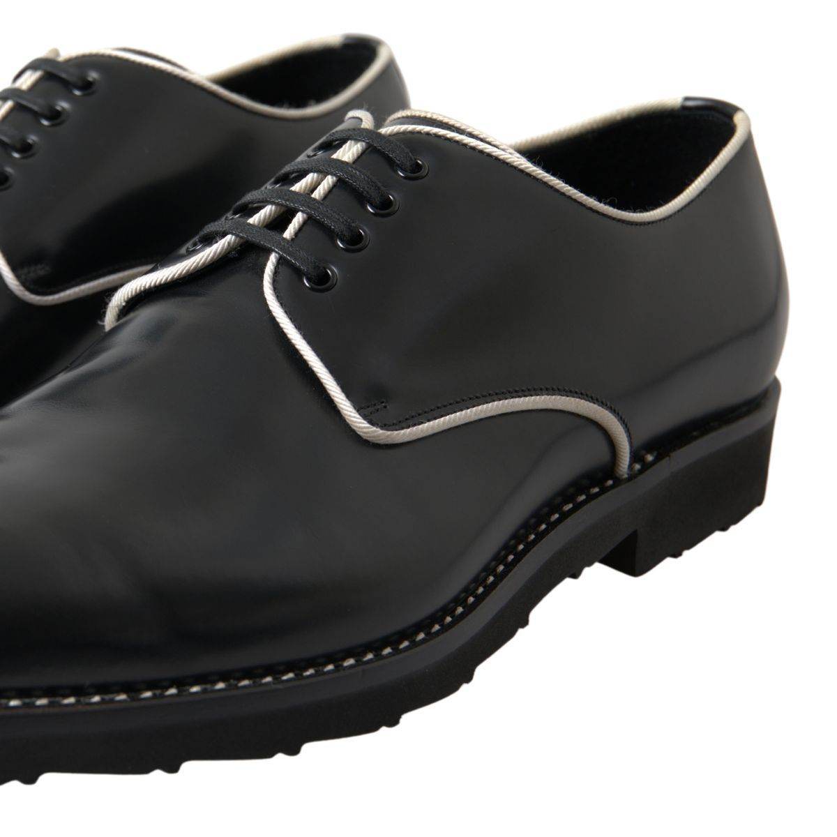 Dolce & Gabbana Elegant Black and White Formal Men's Shoes - Hilstor