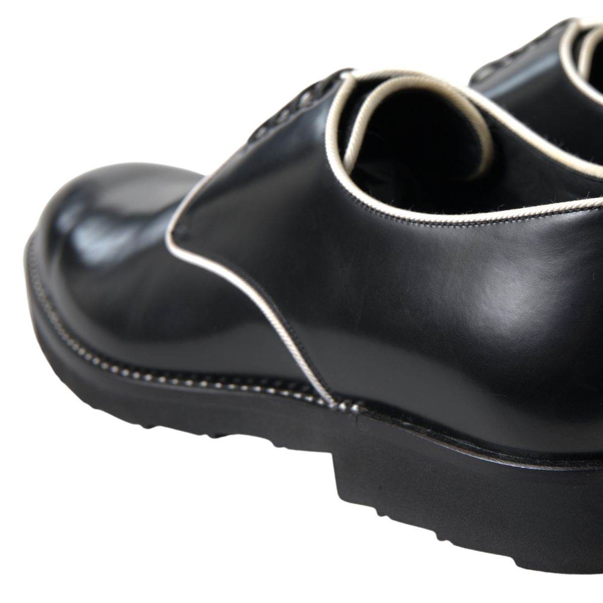 Dolce & Gabbana Elegant Black and White Formal Men's Shoes - Hilstor
