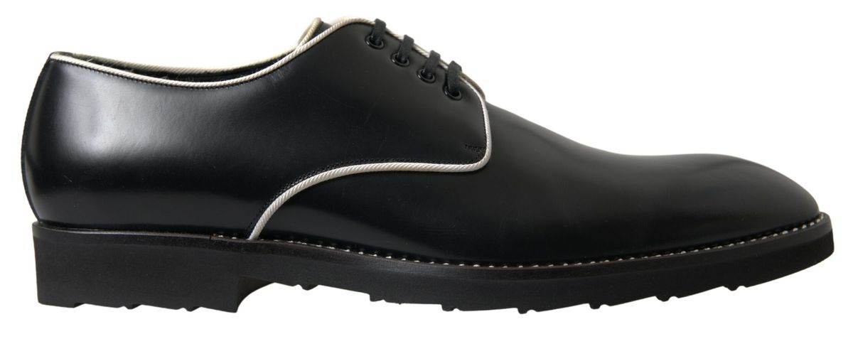 Dolce & Gabbana Elegant Black and White Formal Men's Shoes - Hilstor