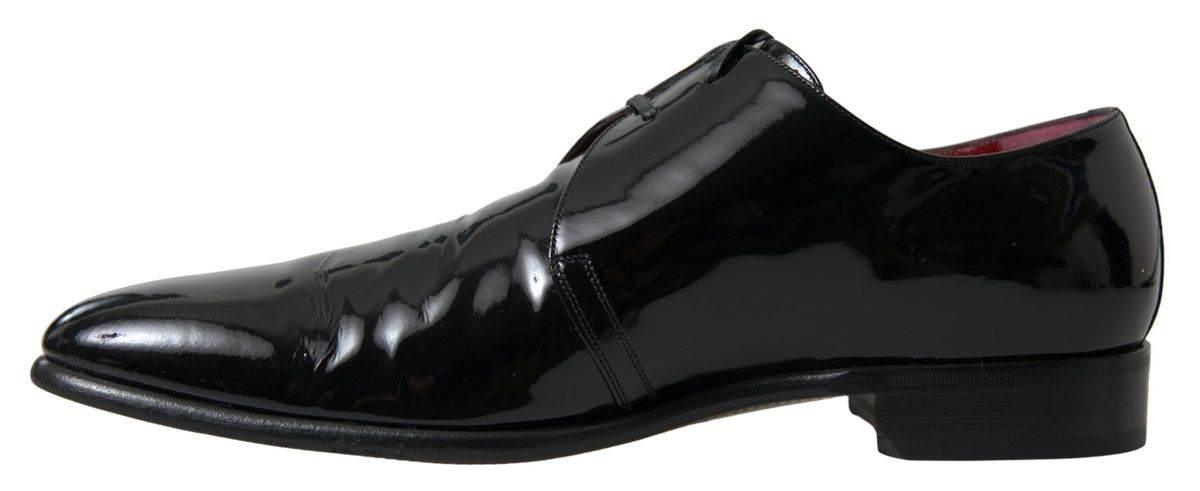 Dolce & Gabbana Elegant Black Patent Leather Formal Men's Shoes - Hilstor