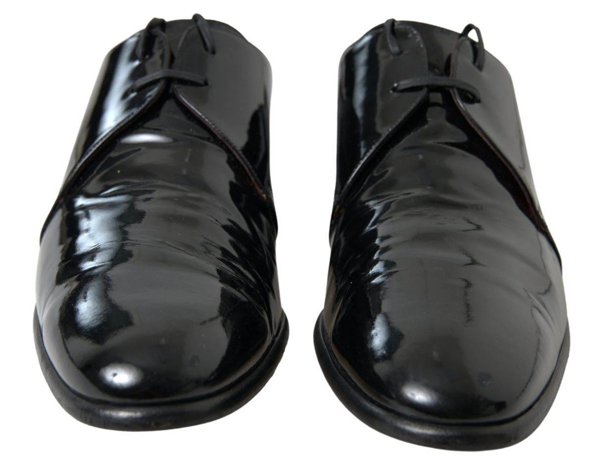 Dolce & Gabbana Elegant Black Patent Leather Formal Men's Shoes - Hilstor