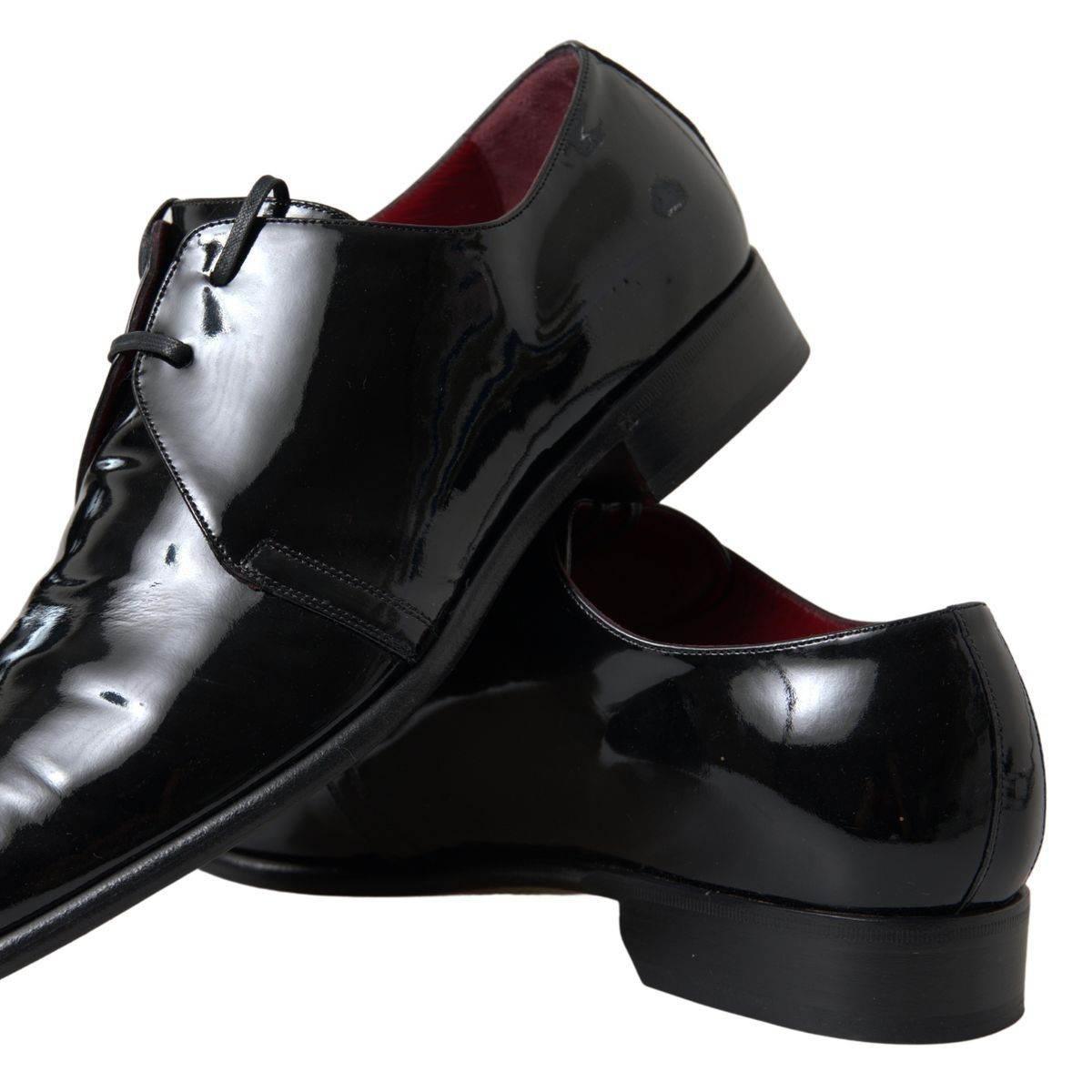 Dolce & Gabbana Elegant Black Patent Leather Formal Men's Shoes - Hilstor