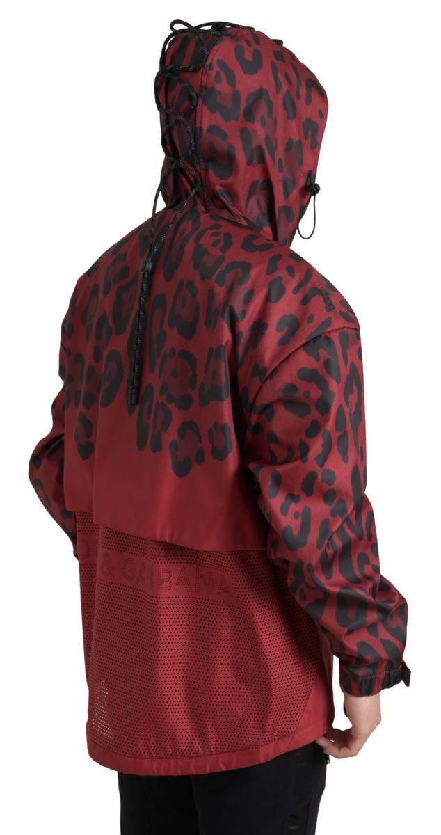 Dolce & Gabbana Radiant Red Leopard Print Hooded Jacket - Hilstor