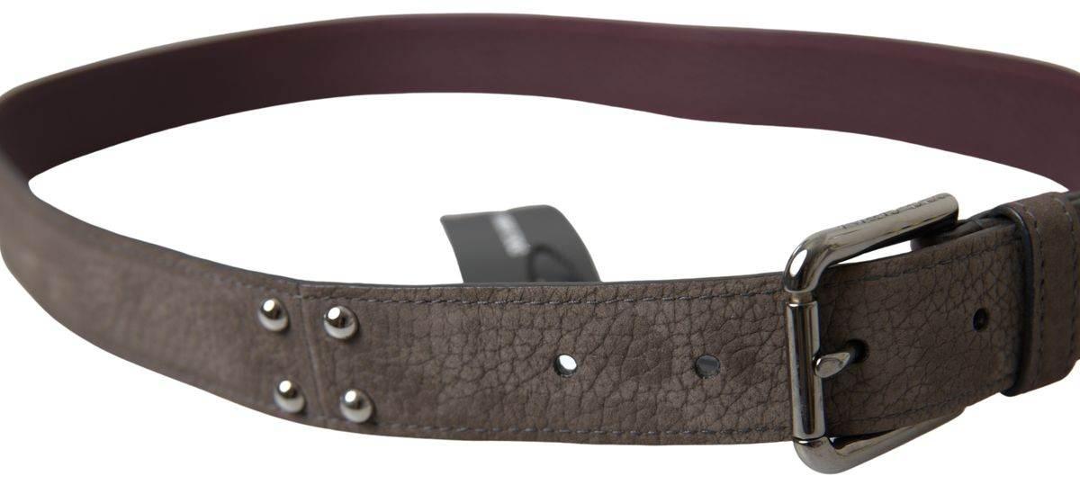 Dolce & Gabbana Brown Leather Metal Buckle Men Cintura Belt - Hilstor
