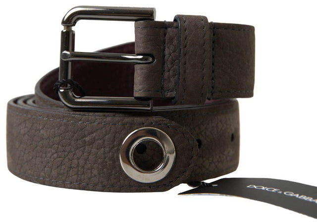 Dolce & Gabbana Brown Leather Metal Buckle Men Cintura Belt - Hilstor