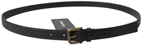 Dolce & Gabbana Elegant Black Italian Leather Belt - Hilstor