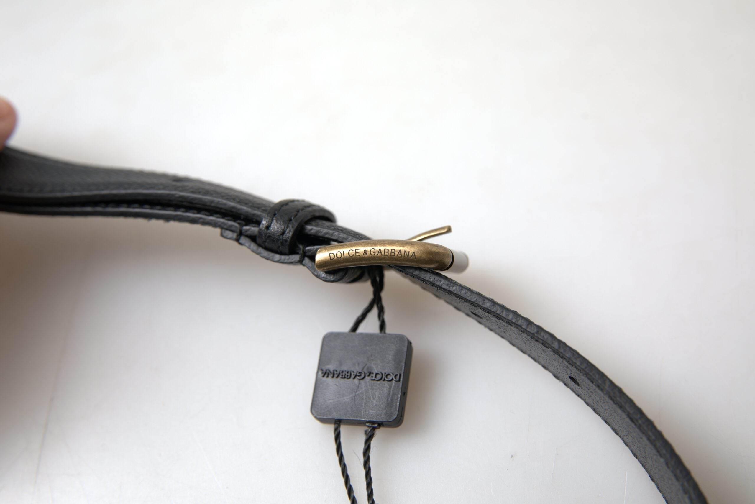 Dolce & Gabbana Elegant Black Italian Leather Belt - Hilstor
