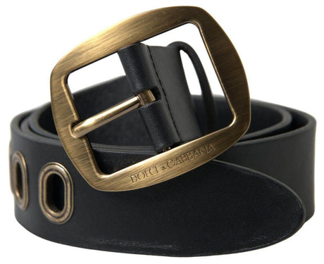 Dolce & Gabbana Sleek Italian Leather Belt with Metal Buckle - Hilstor
