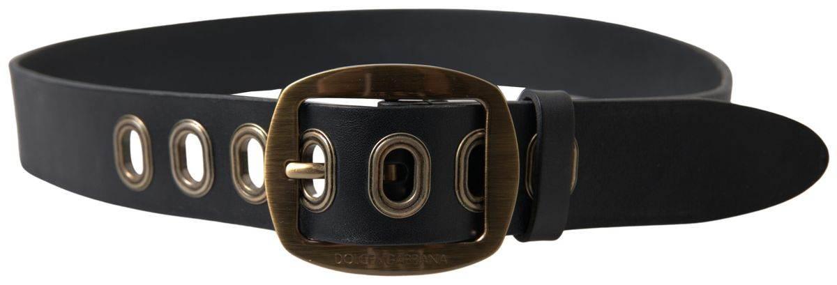 Dolce & Gabbana Sleek Italian Leather Belt with Metal Buckle - Hilstor