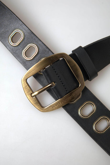 Dolce & Gabbana Sleek Italian Leather Belt with Metal Buckle - Hilstor