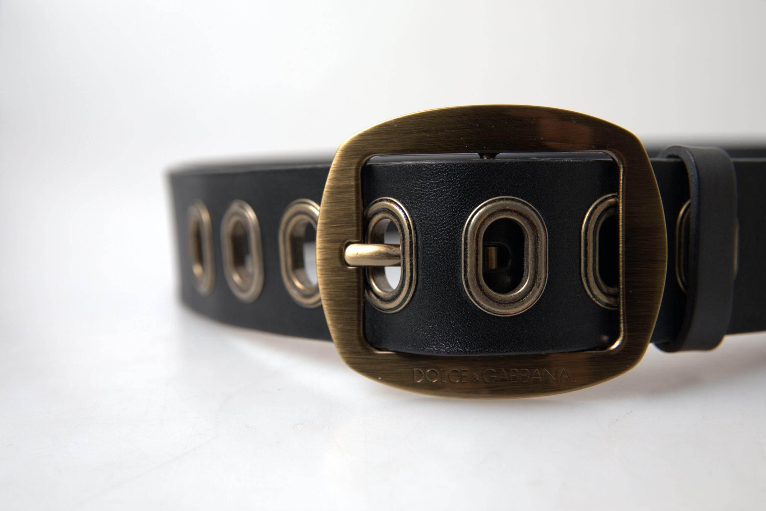 Dolce & Gabbana Sleek Italian Leather Belt with Metal Buckle - Hilstor