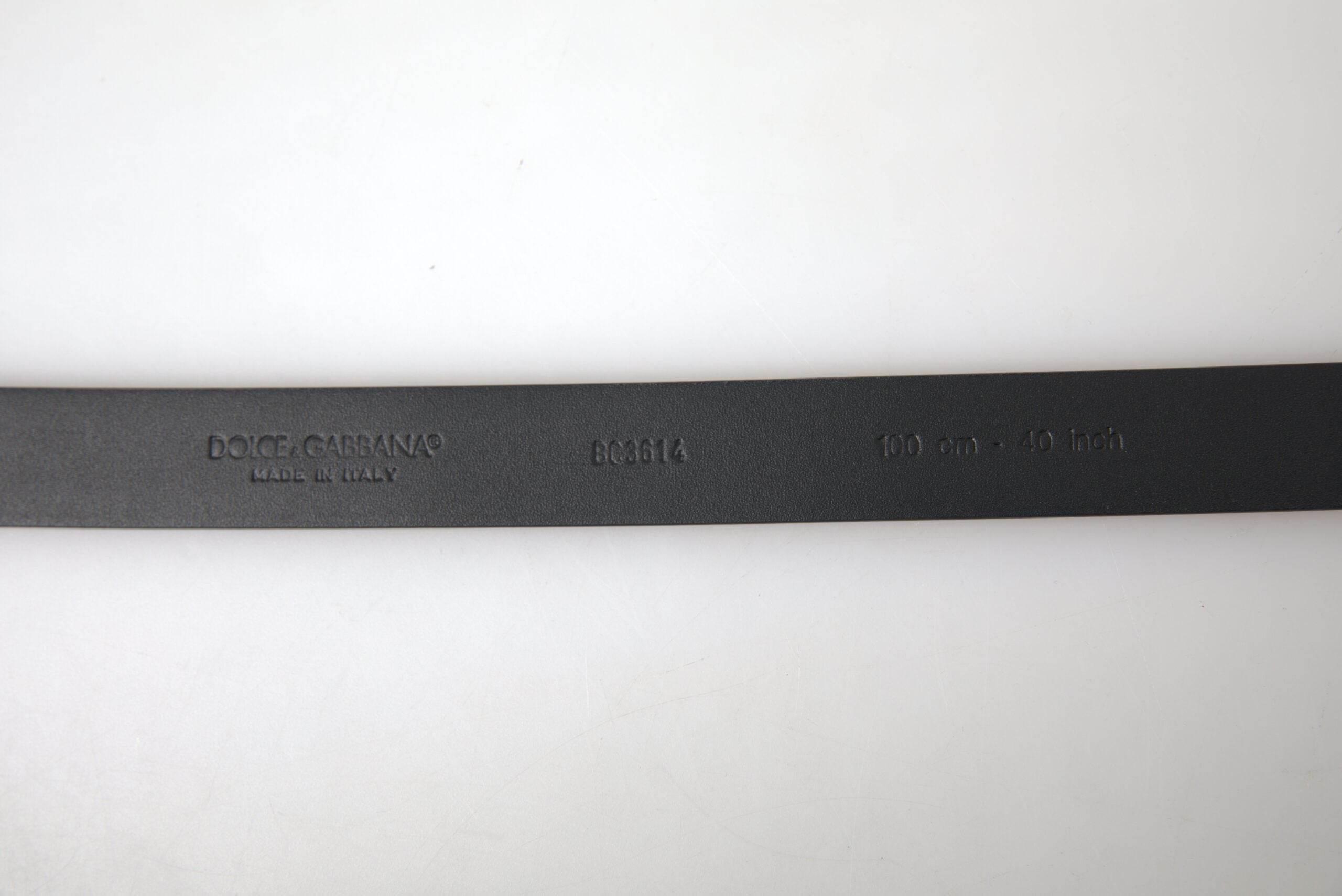 Dolce & Gabbana Bordeaux Leather Silver Metal Buckle Belt - Hilstor