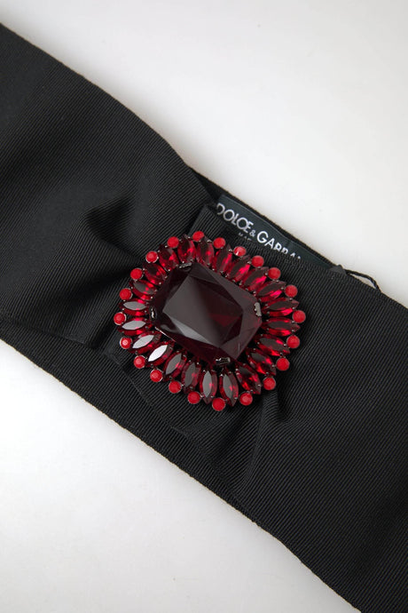 Dolce & Gabbana Exquisite Embellished Black Belt - Hilstor