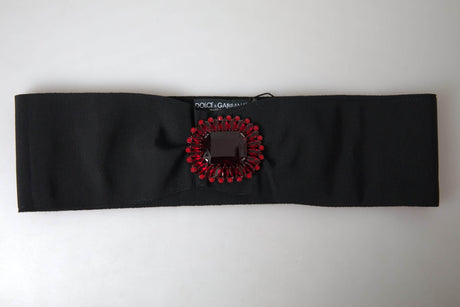 Dolce & Gabbana Exquisite Embellished Black Belt - Hilstor