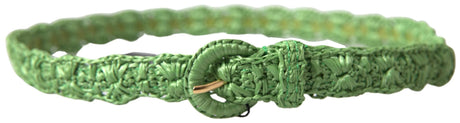 Dolce & Gabbana Elegant Green Viscose Belt with Metal Buckle - Hilstor