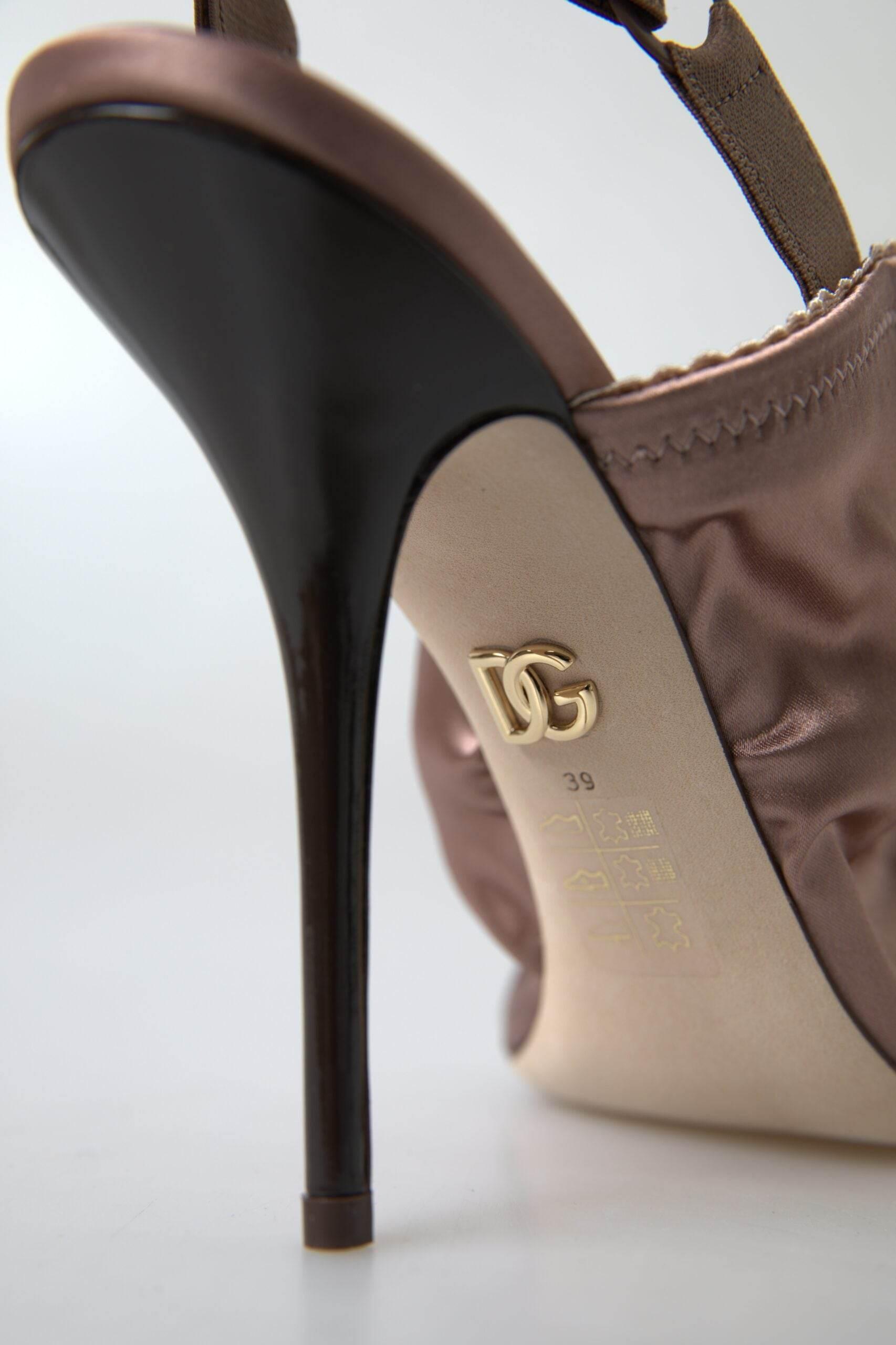 Dolce & Gabbana Light brown Slingback Corset Style Fastening stiletto heels - Hilstor