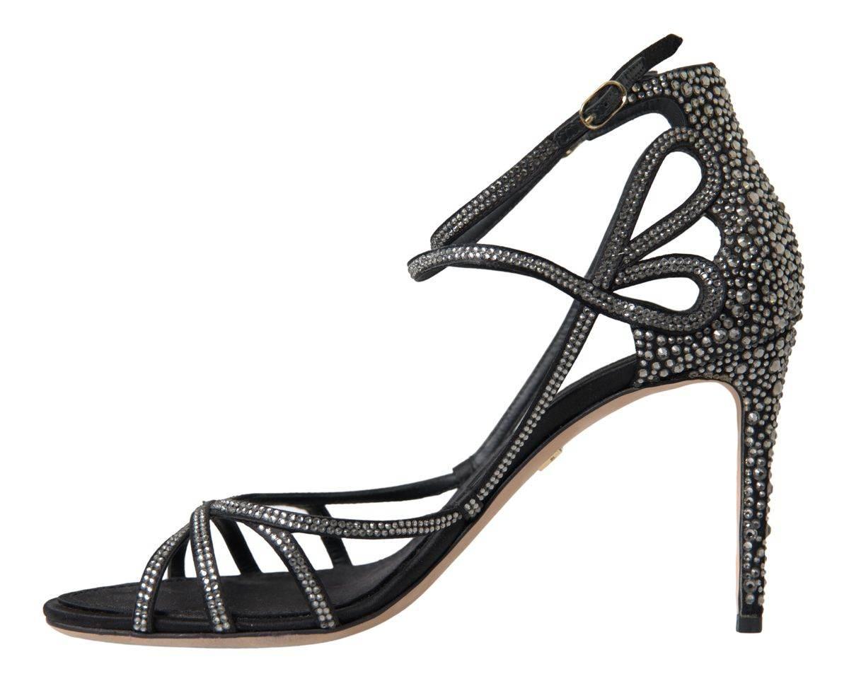 Dolce & Gabbana Elegant Keira Rhinestone Stiletto Sandals - Hilstor