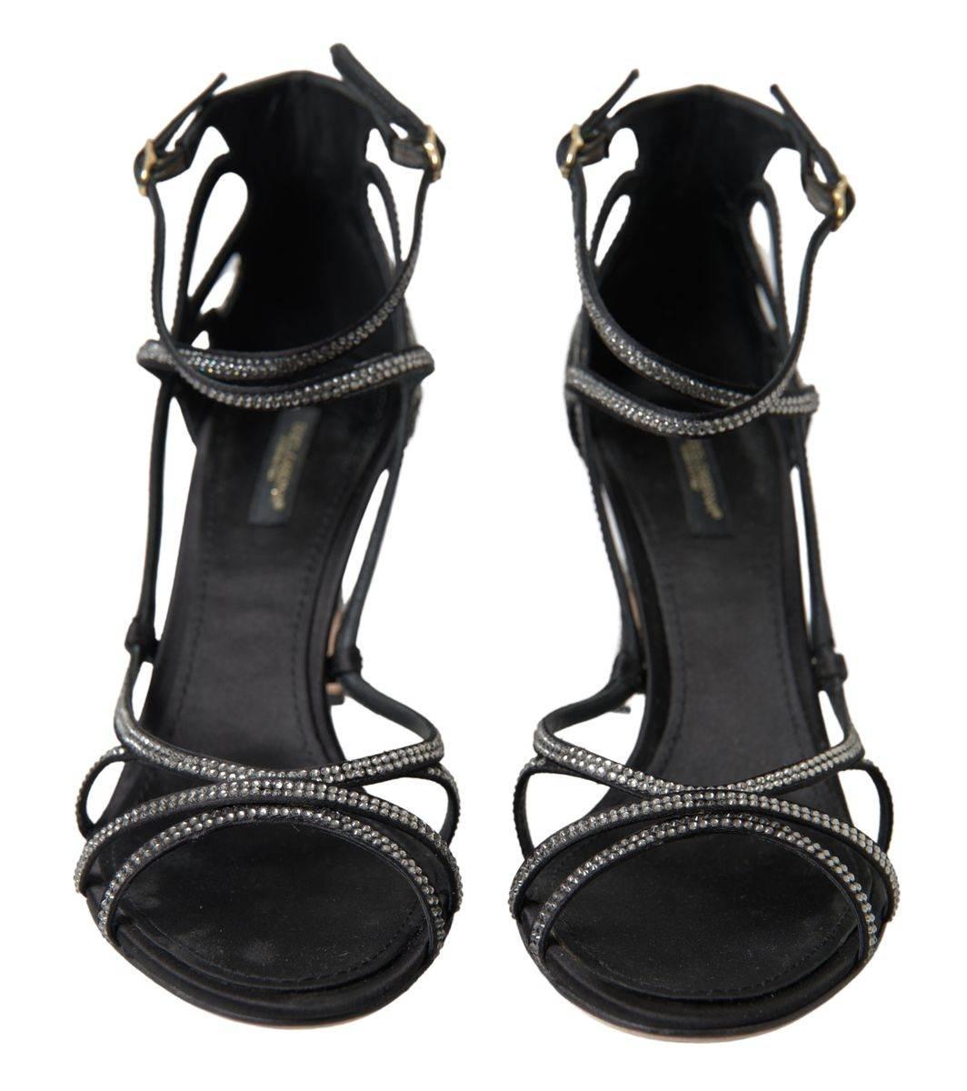 Dolce & Gabbana Elegant Keira Rhinestone Stiletto Sandals - Hilstor