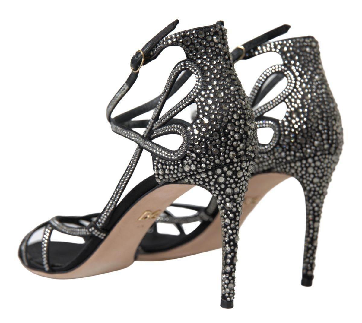 Dolce & Gabbana Elegant Keira Rhinestone Stiletto Sandals - Hilstor