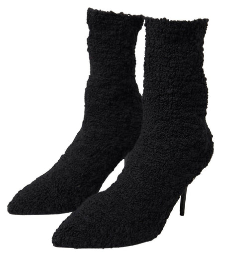 Dolce & Gabbana Elegant Virgin Wool Mid Calf Boots - Hilstor