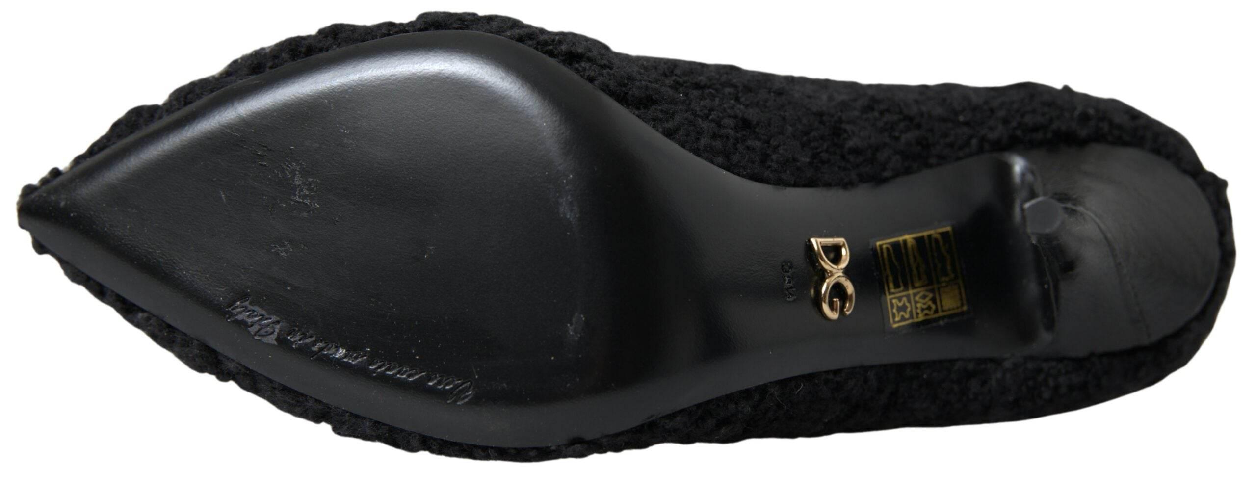 Dolce & Gabbana Elegant Virgin Wool Mid Calf Boots - Hilstor