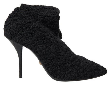 Dolce & Gabbana Elegant Virgin Wool Mid Calf Boots - Hilstor