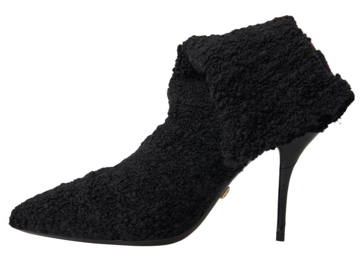 Dolce & Gabbana Elegant Virgin Wool Mid Calf Boots - Hilstor