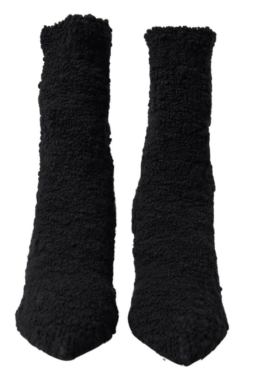 Dolce & Gabbana Elegant Virgin Wool Mid Calf Boots - Hilstor