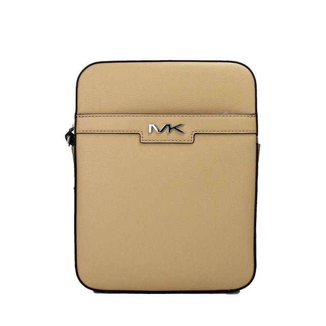 Michael Kors Cooper Medium Camel Crossgrain Leather Flight Crossbody Bag - Hilstor