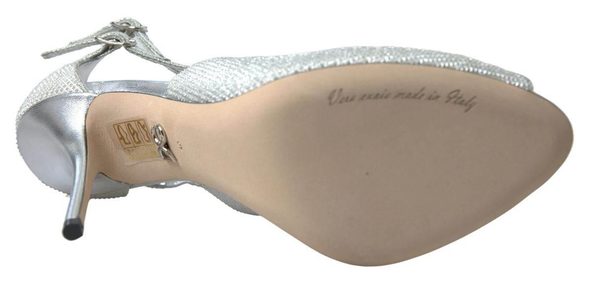 Dolce & Gabbana Elegant Shimmering Silver High-Heeled Sandals - Hilstor