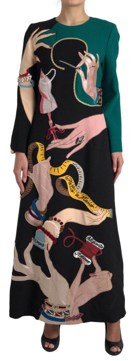 Dolce & Gabbana Elegant Multicolor Wool A-Line Dress - Hilstor