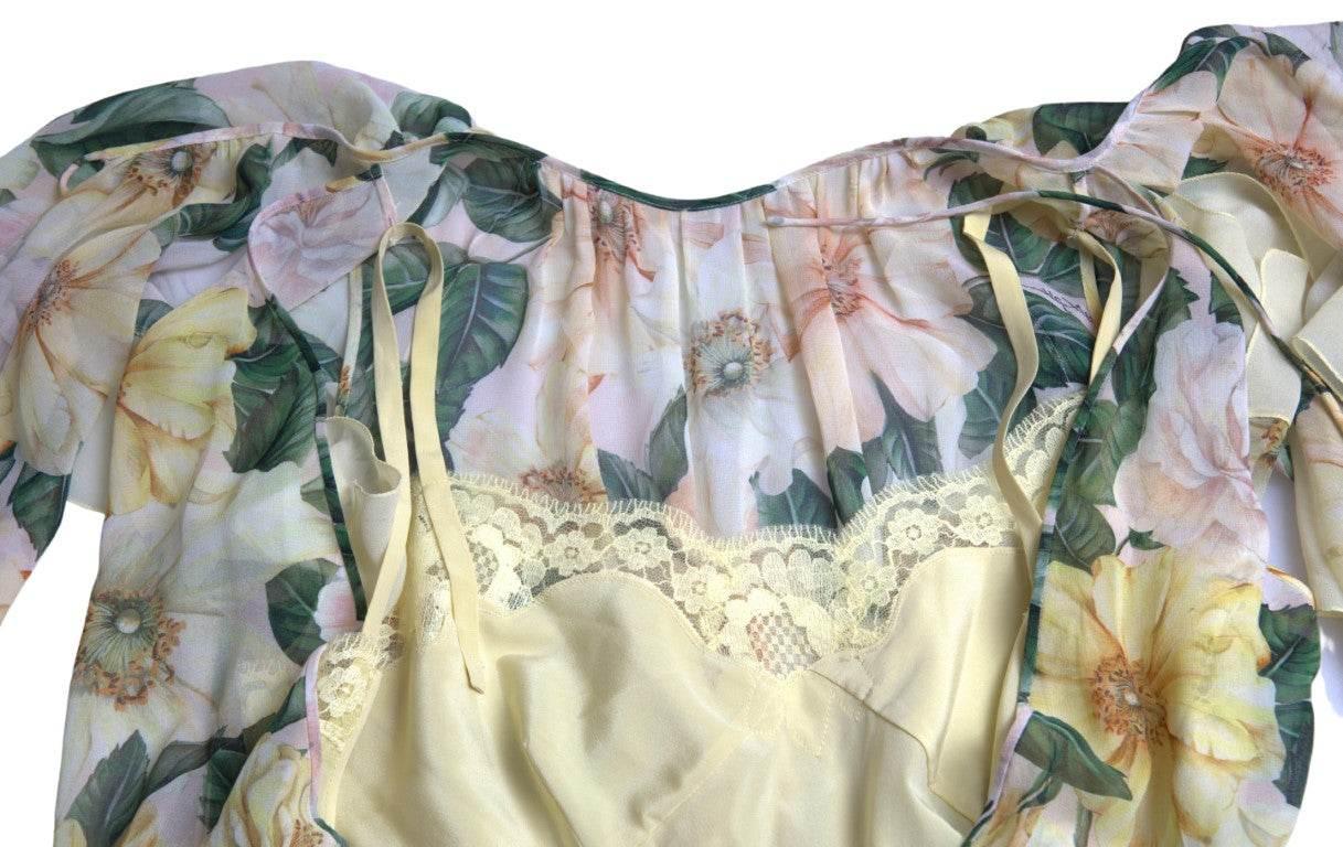 Dolce & Gabbana Elegant Silk Floral Maxi Dress - Hilstor