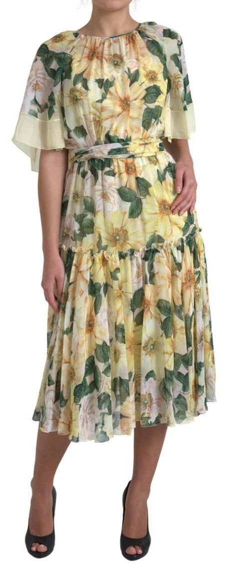 Dolce & Gabbana Elegant Silk Floral Maxi Dress - Hilstor