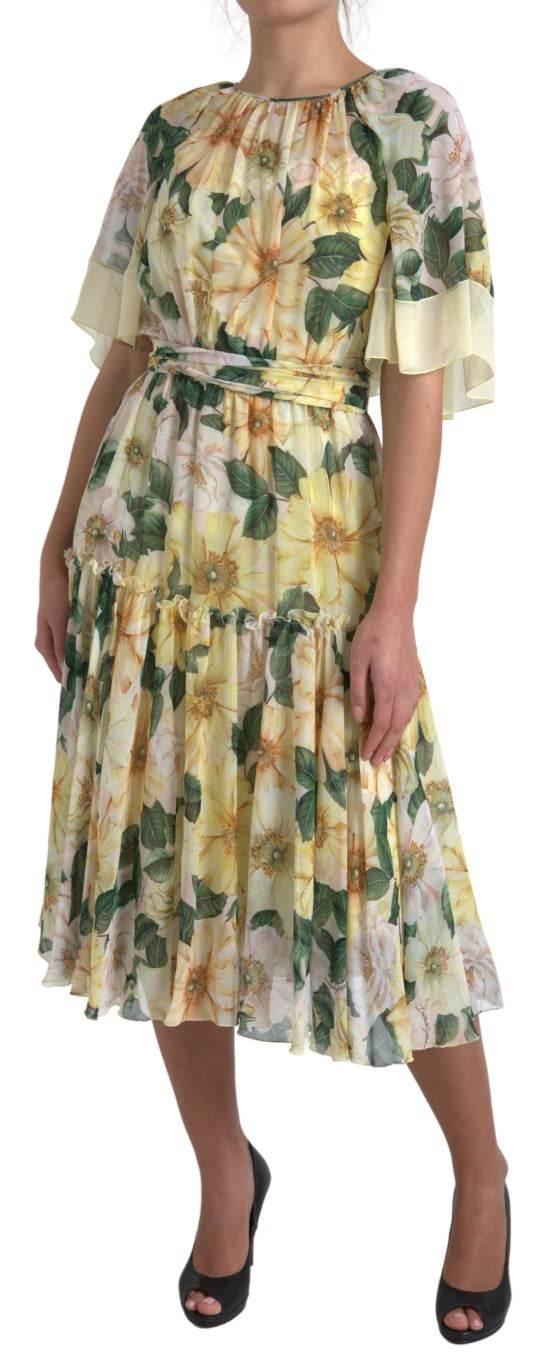 Dolce & Gabbana Elegant Silk Floral Maxi Dress - Hilstor