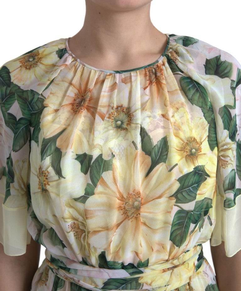 Dolce & Gabbana Elegant Silk Floral Maxi Dress - Hilstor