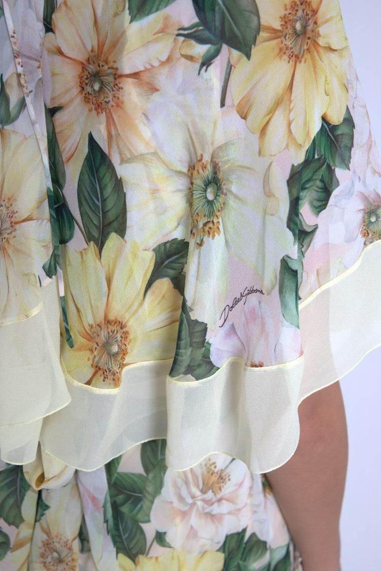 Dolce & Gabbana Elegant Silk Floral Maxi Dress - Hilstor