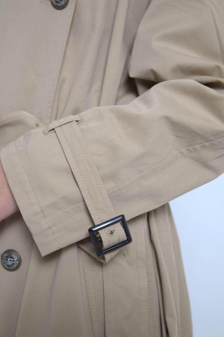 Dolce & Gabbana Khaki Double Breasted Trench Coat Jacket - Hilstor