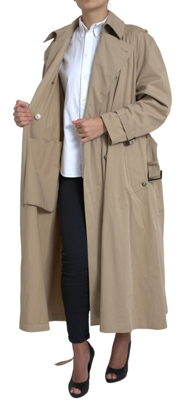 Dolce &amp; Gabbana Khaki dobbeltradet trenchcoat-jakke
