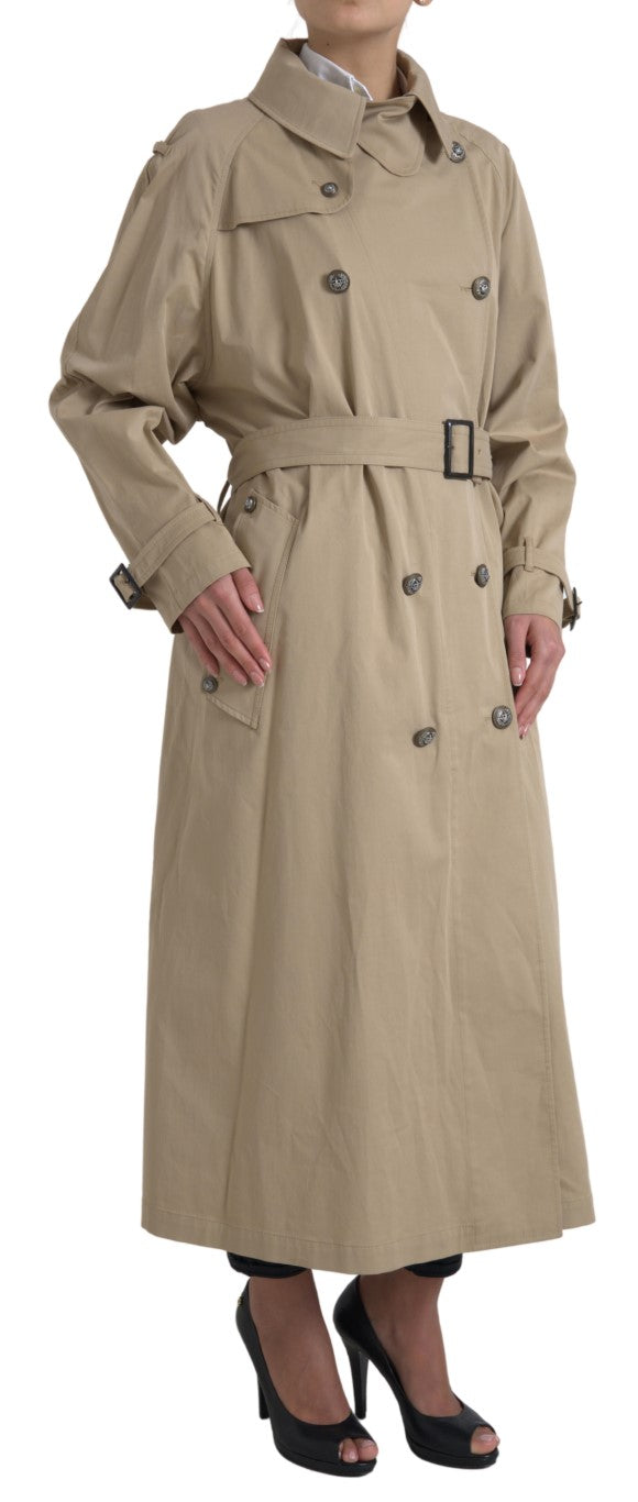 Dolce &amp; Gabbana Khaki dobbeltradet trenchcoat-jakke