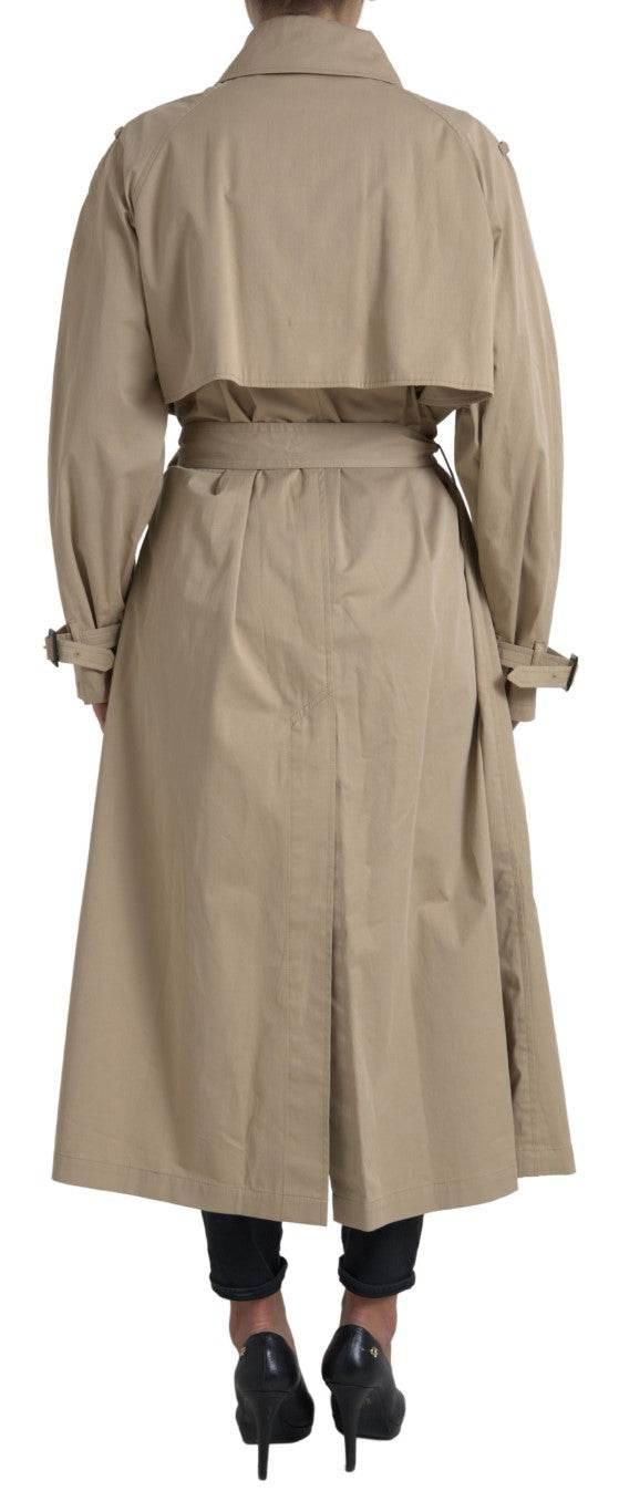 Dolce & Gabbana Khaki Double Breasted Trench Coat Jacket - Hilstor
