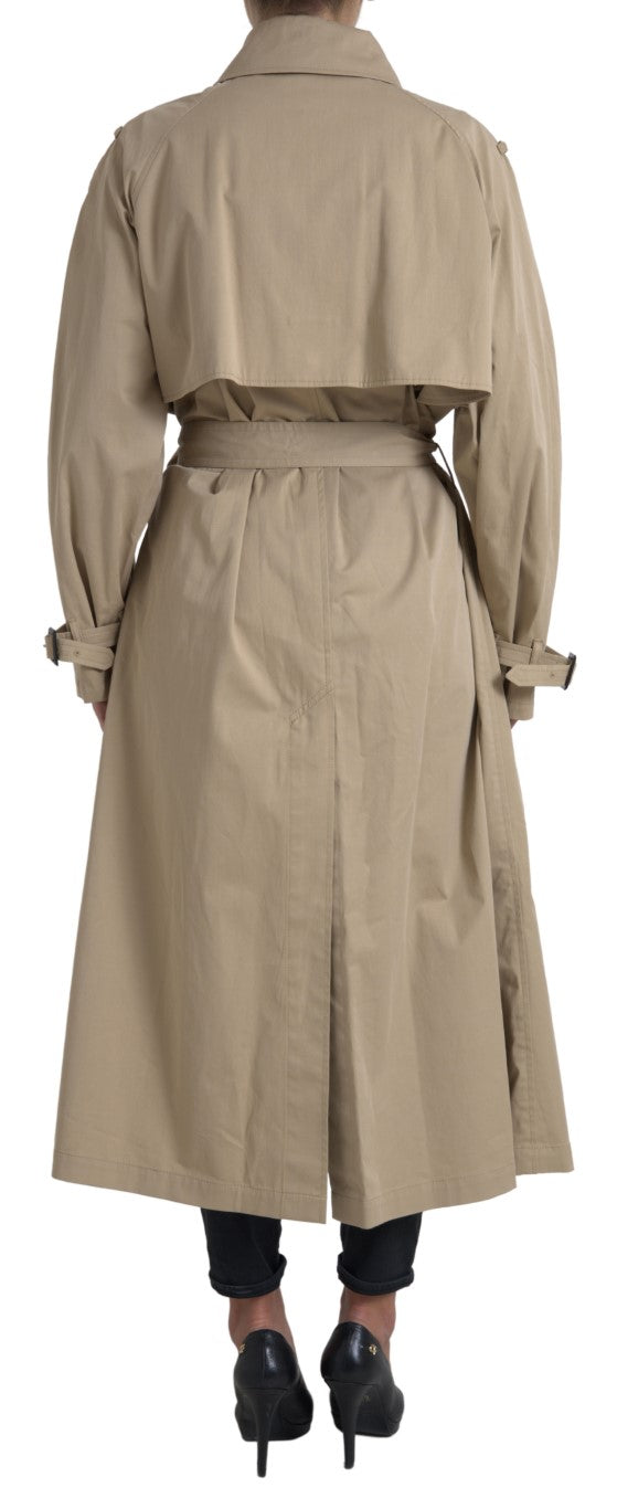 Dolce &amp; Gabbana Khaki dobbeltradet trenchcoat-jakke